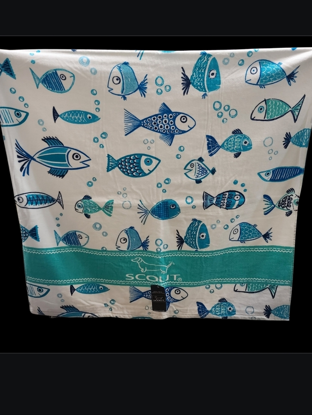 SCOUT Brand Pool BEACH TOWEL Blanket Bath Sheet Ocean Fish Nautical Seashore New